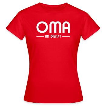 Oma im Dienst - Frauen T-Shirt - Rot - Vorne - AI Model Female 172 dark (172cm)