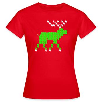 Noël Orignal de Noël moche - T-shirt Femme - rouge - Devant - AI Model Female 172 dark (172cm)