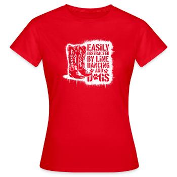 Parfait pour les amateurs de danse en ligne et les amoureux des chiens - T-shirt Femme - rouge - Devant - AI Model Female 172 dark (172cm)