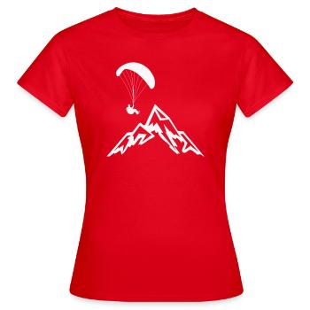 Gleitschirmflieger Fallschirmspringer - Frauen T-Shirt - Rot - Vorne - AI Model Female 172 dark (172cm)