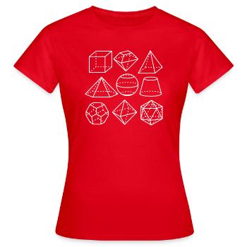 Formes mathématiques à la craie - T-shirt Femme - rouge - Devant - AI Model Female 172 dark (172cm)