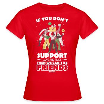 Hippie Bewegung tanzen Freundschaft - Frauen T-Shirt - Rot - Vorne - AI Model Female 172 dark (172cm)