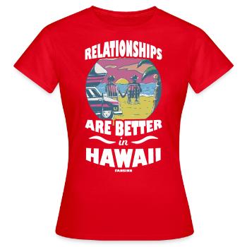 Hawaï - T-shirt Femme - rouge - Devant - AI Model Female 172 dark (172cm)