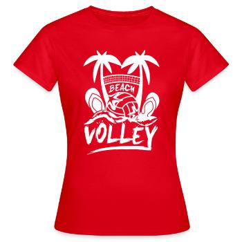 Strand VOLLEY - Frauen T-Shirt - Rot - Vorne - AI Model Female 172 dark (172cm)