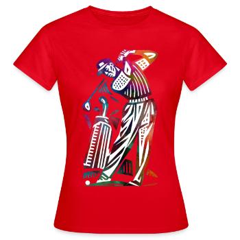 Abstraction colorée du golfeur - T-shirt Femme - rouge - Devant - AI Model Female 172 dark (172cm)