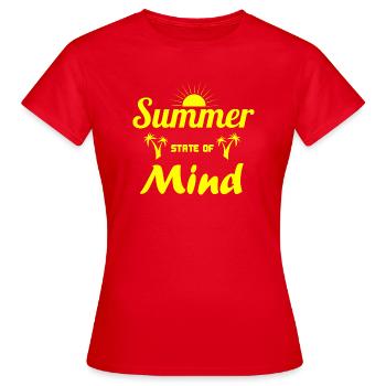 L’été et la joie de vivre - T-shirt Femme - rouge - Devant - AI Model Female 172 dark (172cm)