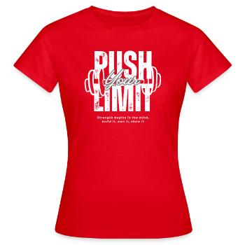 Repoussez vos limites - T-shirt Femme - rouge - Devant - AI Model Female 172 dark (172cm)