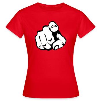 60 Zeigefinger - Frauen T-Shirt - Rot - Vorne - AI Model Female 172 dark (172cm)
