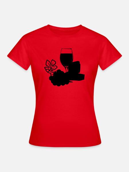 wein weintrauben käse - Frauen T-Shirt - Rot