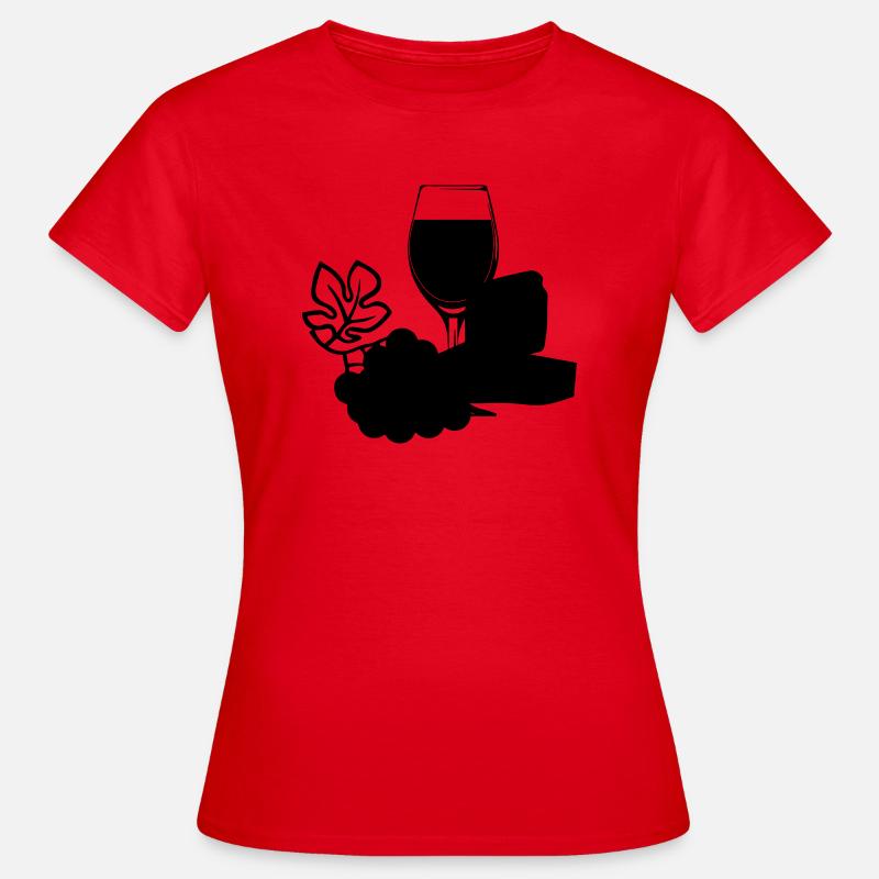 wein weintrauben käse - Frauen T-Shirt - Rot