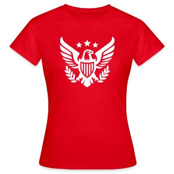 aigle, faucon, branches d’olivier, états-unis, blason vectoriel - T-shirt Femme - rouge - Devant - AI Model Female 172 dark (172cm)