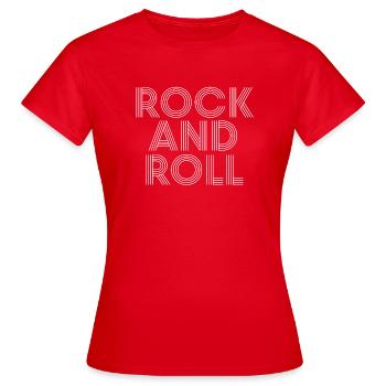 Rock'n'Roll-Logo-Design - Frauen T-Shirt - Rot - Vorne - AI Model Female 172 dark (172cm)