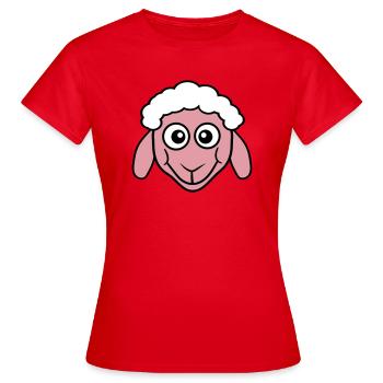 Sheep Face Head Cute Cute Lamb Cool Comic - Women's T-Shirt - red - Front - AI Model Female 172 dark (172cm)