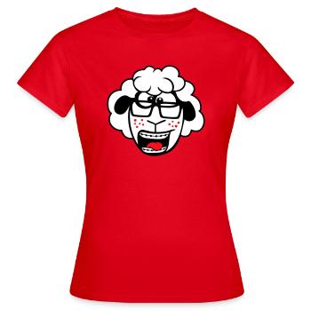 mouton nerd hornglasses fermoir lunettes geek smart - T-shirt Femme - rouge - Devant - AI Model Female 172 dark (172cm)