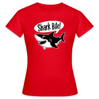 Hai-Biss! - Lustiger Hai - Frauen T-Shirt - Rot - Vorne - AI Model Female 172 dark (172cm)