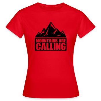 Mountains are Calling - Women's T-Shirt - red - Front - AI Model Female 172 dark (172cm)