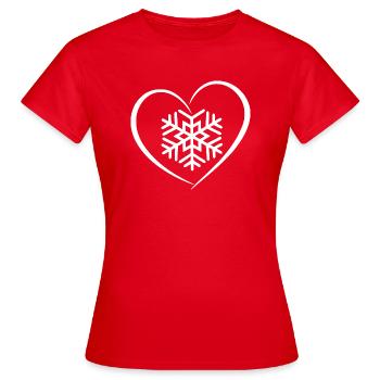 Heart Snowflake - Women's T-Shirt - red - Front - AI Model Female 172 dark (172cm)