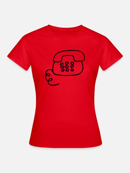 Telefon retro - Line - Frauen T-Shirt - Rot