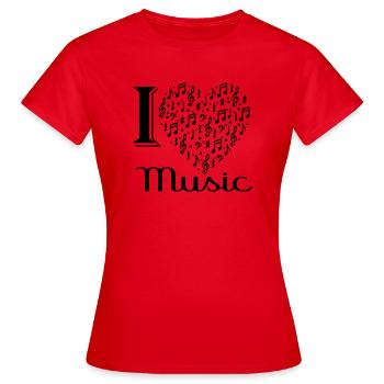 Ich liebe Musik - Frauen T-Shirt - Rot - Vorne - AI Model Female 172 dark (172cm)