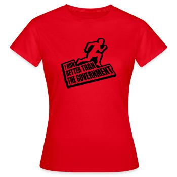 mieux fonctionner que le gouvernement - T-shirt Femme - rouge - Devant - AI Model Female 172 dark (172cm)