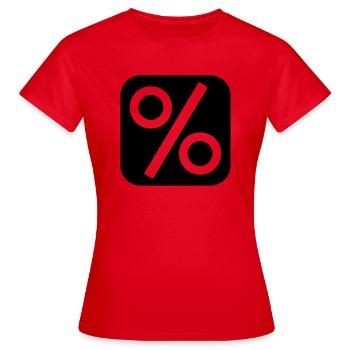 Prozent Rabatt Reduziert Sale Icon Symbol Zeichen - Frauen T-Shirt - Rot - Vorne - AI Model Female 172 dark (172cm)