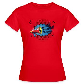 popart 24 Alarm - Frauen T-Shirt - Rot - Vorne - AI Model Female 172 dark (172cm)
