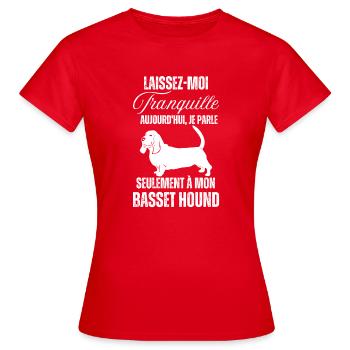 Chien de race basset hound - T-shirt Femme - rouge - Devant - AI Model Female 172 dark (172cm)