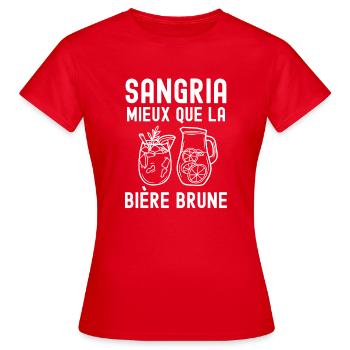 Sangria Mieux que la bière brune 2 - T-shirt Femme - rouge - Devant - AI Model Female 172 dark (172cm)