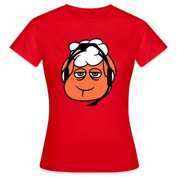 Schaf Gamer Headset Call Center Nerd Traurig Spiel - Frauen T-Shirt - Rot - Vorne - AI Model Female 172 dark (172cm)