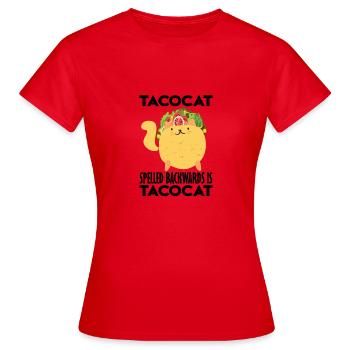 Tacocat Backward Tacocat Mexico Taco - Women's T-Shirt - red - Front - AI Model Female 172 dark (172cm)