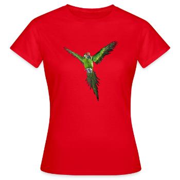 parrot green ara bird - Women's T-Shirt - red - Front - AI Model Female 172 dark (172cm)
