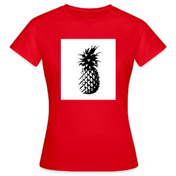 Ananas schwarz weiß - Frauen T-Shirt - Rot - Vorne - AI Model Female 172 dark (172cm)