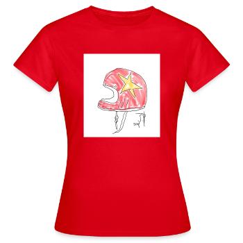 Casque - T-shirt Femme - rouge - Devant - AI Model Female 172 dark (172cm)