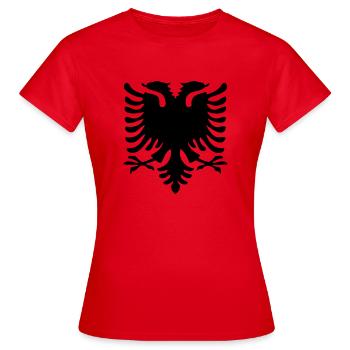 Wappen Adler Albanien Albania - Frauen T-Shirt - Rot - Vorne - AI Model Female 172 dark (172cm)