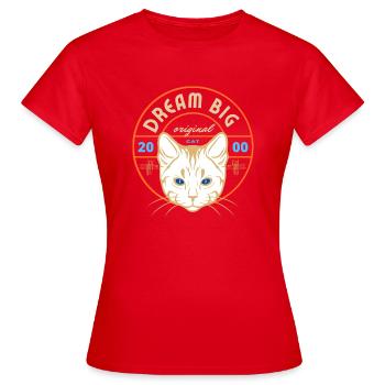 Dream Big Cat - Women's T-Shirt - red - Front - AI Model Female 172 dark (172cm)