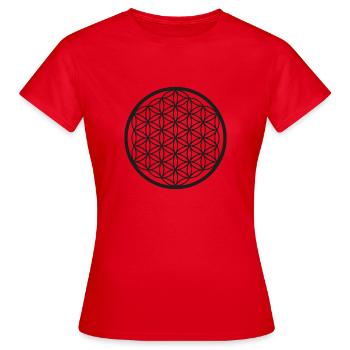 Lebensblume - Frauen T-Shirt - Rot - Vorne - AI Model Female 172 dark (172cm)