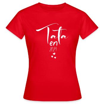 Tata en 2024 annonce naissance tante - T-shirt Femme - rouge - Devant - AI Model Female 172 dark (172cm)