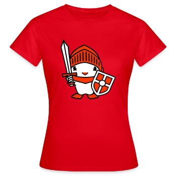 Ente Ritter Rüstung Schwert Schild Helm Kämpfer - Frauen T-Shirt - Rot - Vorne - AI Model Female 172 dark (172cm)
