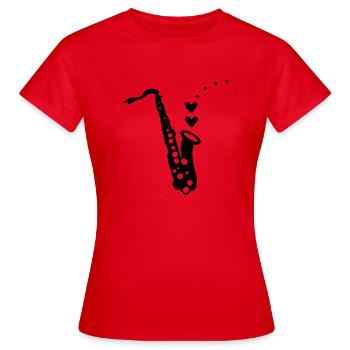 Saxo-- - T-shirt Femme - rouge - Devant - AI Model Female 172 dark (172cm)