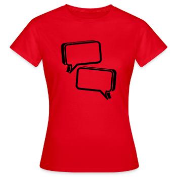 bubble chat - Women's T-Shirt - red - Front - AI Model Female 172 dark (172cm)