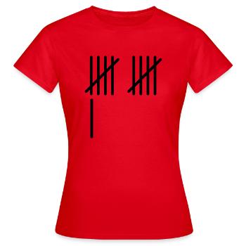 11 Stripes - Frauen T-Shirt - Rot - Vorne - AI Model Female 172 dark (172cm)
