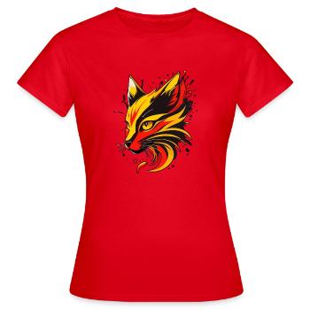 Splash Cat - Frauen T-Shirt - Rot - Vorne - AI Model Female 172 dark (172cm)