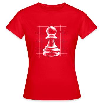 Figurine de pion de l’échiquier - T-shirt Femme - rouge - Devant - AI Model Female 172 dark (172cm)