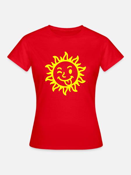 Sonne Comic Sommer - Frauen T-Shirt - Rot