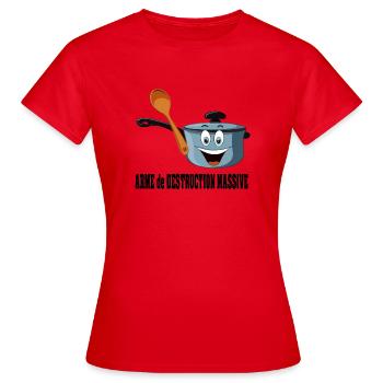 casseroles et cuillères manifestations - T-shirt Femme - rouge - Devant - AI Model Female 172 dark (172cm)