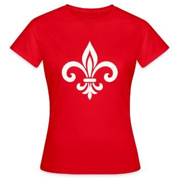 Fleur de Lis - Frauen T-Shirt - Rot - Vorne - AI Model Female 172 dark (172cm)