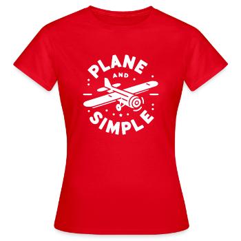 Ebene und einfach - Frauen T-Shirt - Rot - Vorne - AI Model Female 172 dark (172cm)