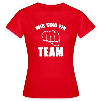 Nous sommes une équipe - T-shirt Femme - rouge - Devant - AI Model Female 172 dark (172cm)