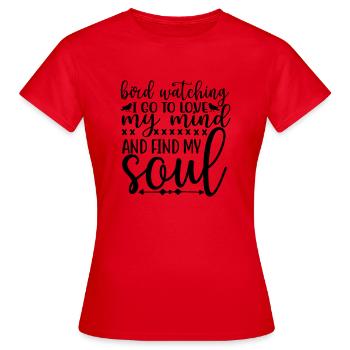 Observation des oiseaux - T-shirt Femme - rouge - Devant - AI Model Female 172 dark (172cm)