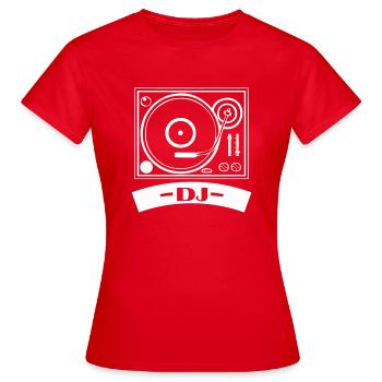 turntable dj - Frauen T-Shirt - Rot - Vorne - AI Model Female 172 dark (172cm)